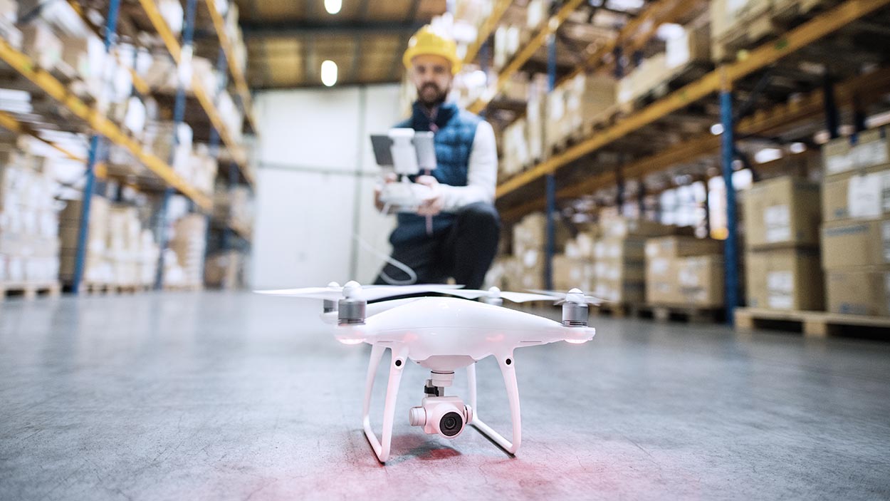 gestion inventario drones almacen